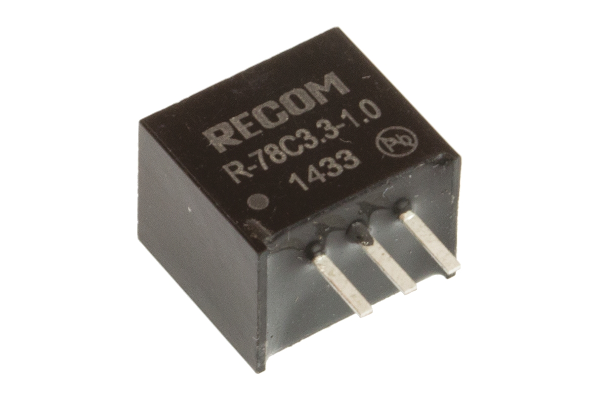 Recom Switching Regulator, Through Hole, 3.3V dc Output Voltage, 1 A Output Current, 1 Outputs