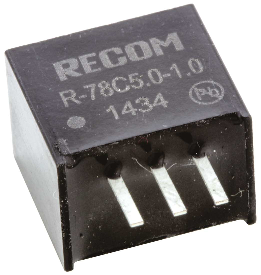 Recom Switching Regulator, Through Hole, 5V dc Output Voltage, 1 A Output Current, 1 Outputs