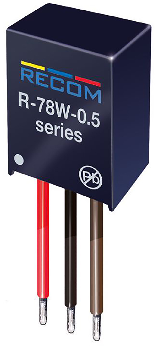 Recom Switching Regulator, Through Hole, 12V dc Output Voltage, 500 mA Output Current, 1 Outputs