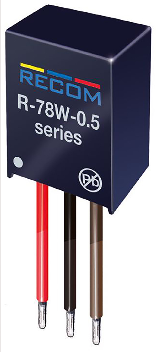 Recom Switching Regulator, Through Hole, 5V dc Output Voltage, 500 mA Output Current, 1 Outputs