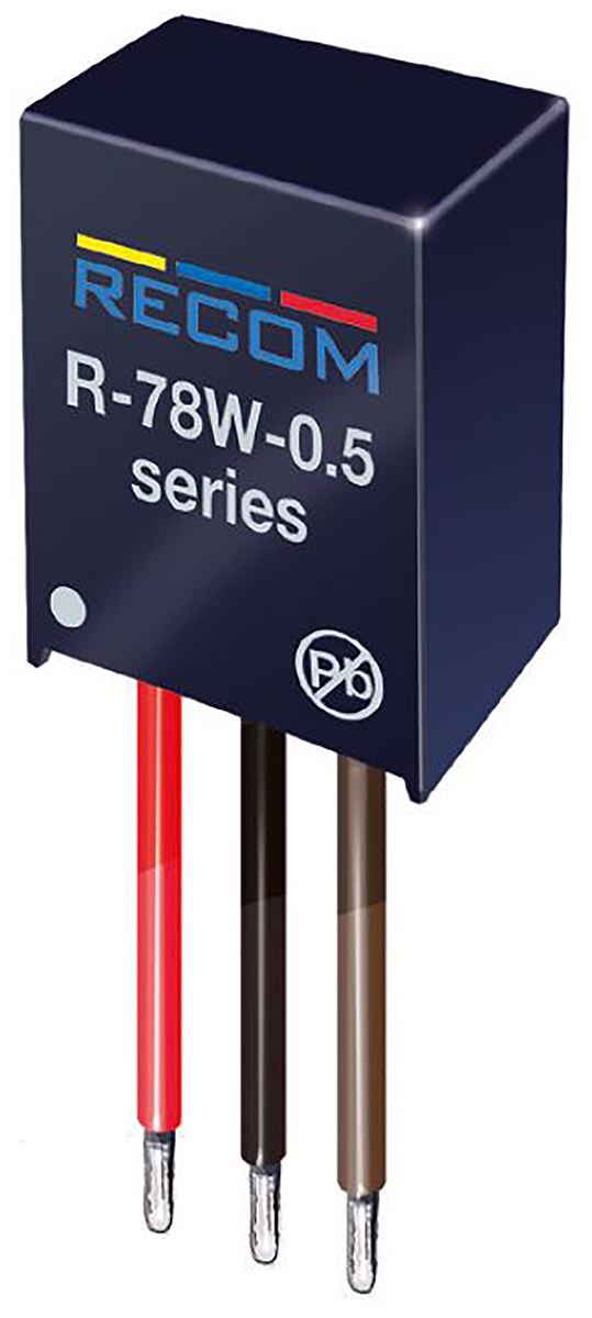 Recom Switching Regulator, Through Hole, 9V dc Output Voltage, 500 mA Output Current, 1 Outputs