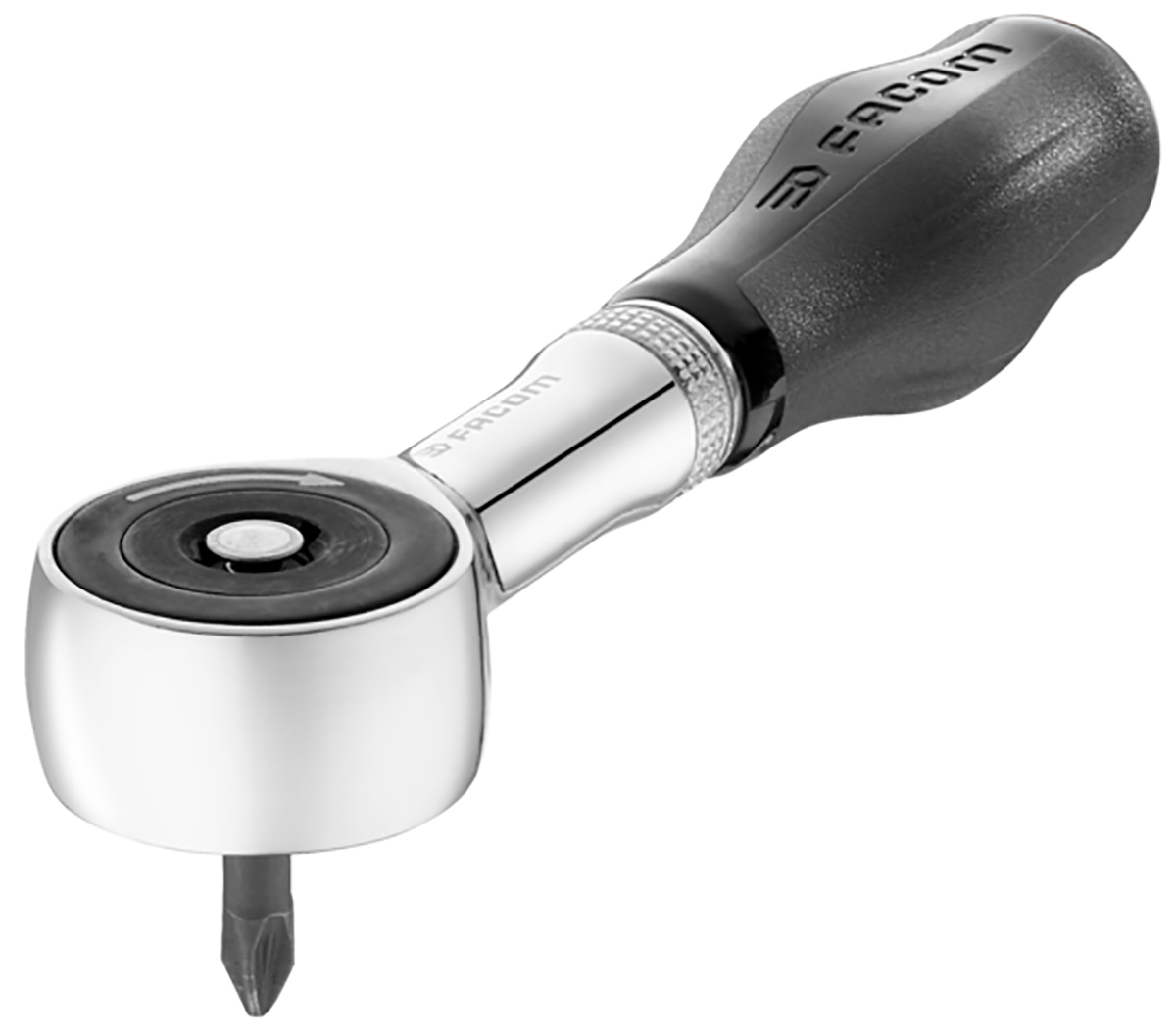 rpe360pb Facom R.PE360PB 1/4 in Ratchet with Bi-Material Elastomer Handle, 120mm Overall