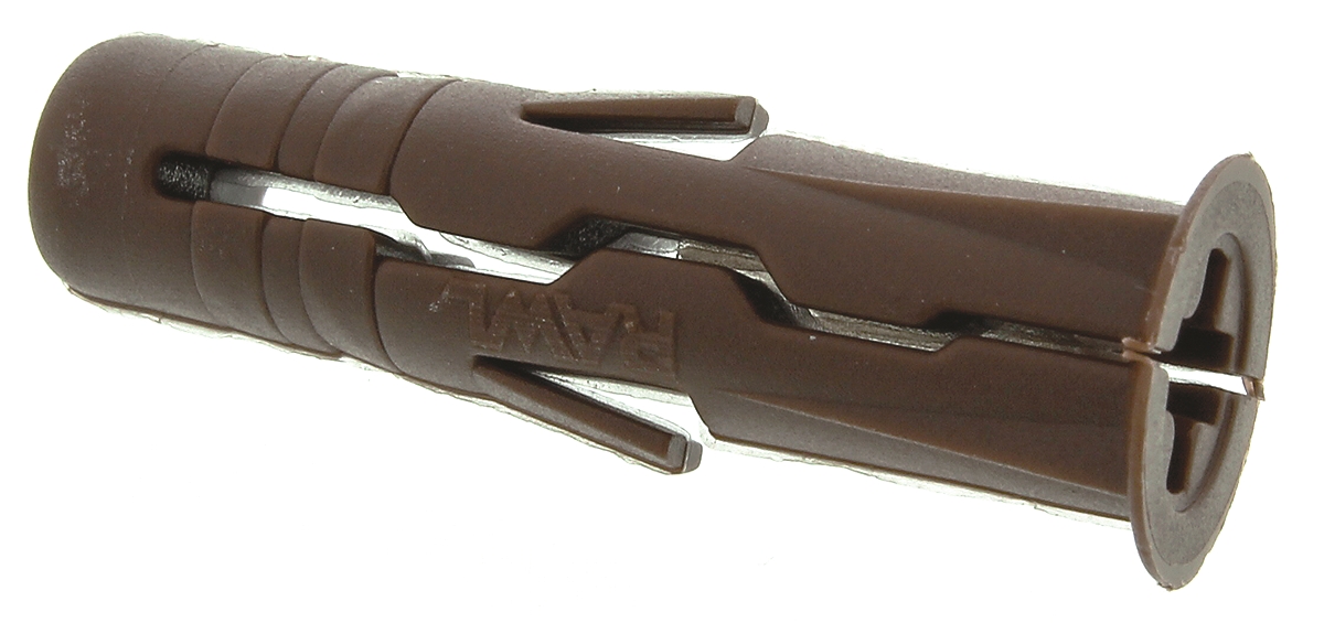 RawlPlug Brown Plastic Wall Plug, 30 mm Length