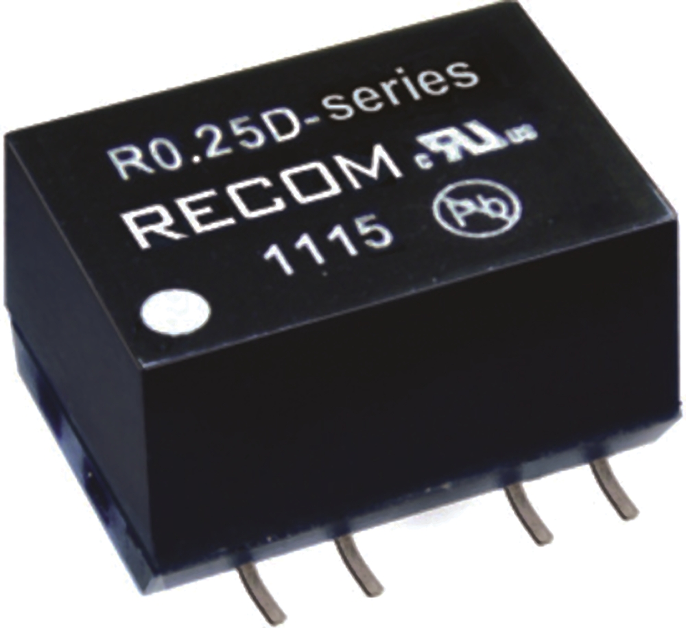 Recom DC/DC Converter, 5V/ 25 mA, 5V Input, 4.5V Input 0.25 W, Surface, 100 °C Max Temp -40 °C Min Temp, 8-Pin Surface