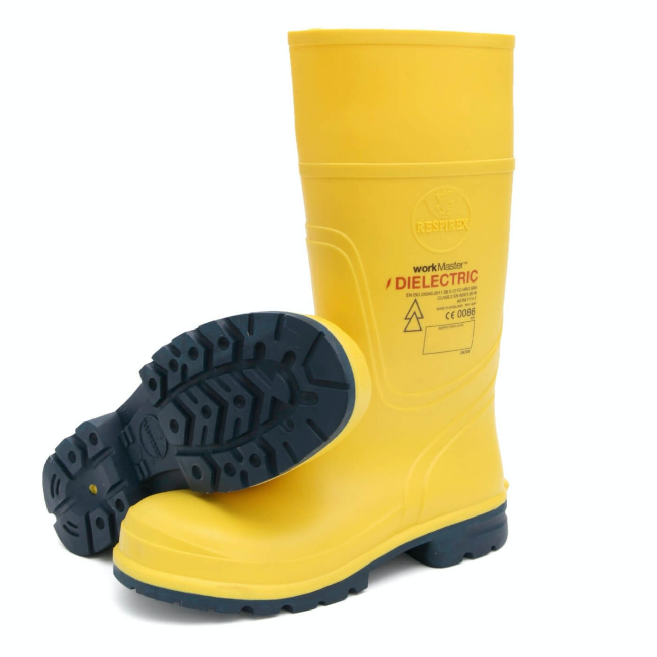 RESPIREX DIELECTRIC CLASS 2 Yellow Steel Toe Capped Men's Safety Boots 10, EU 44 REACH, CE