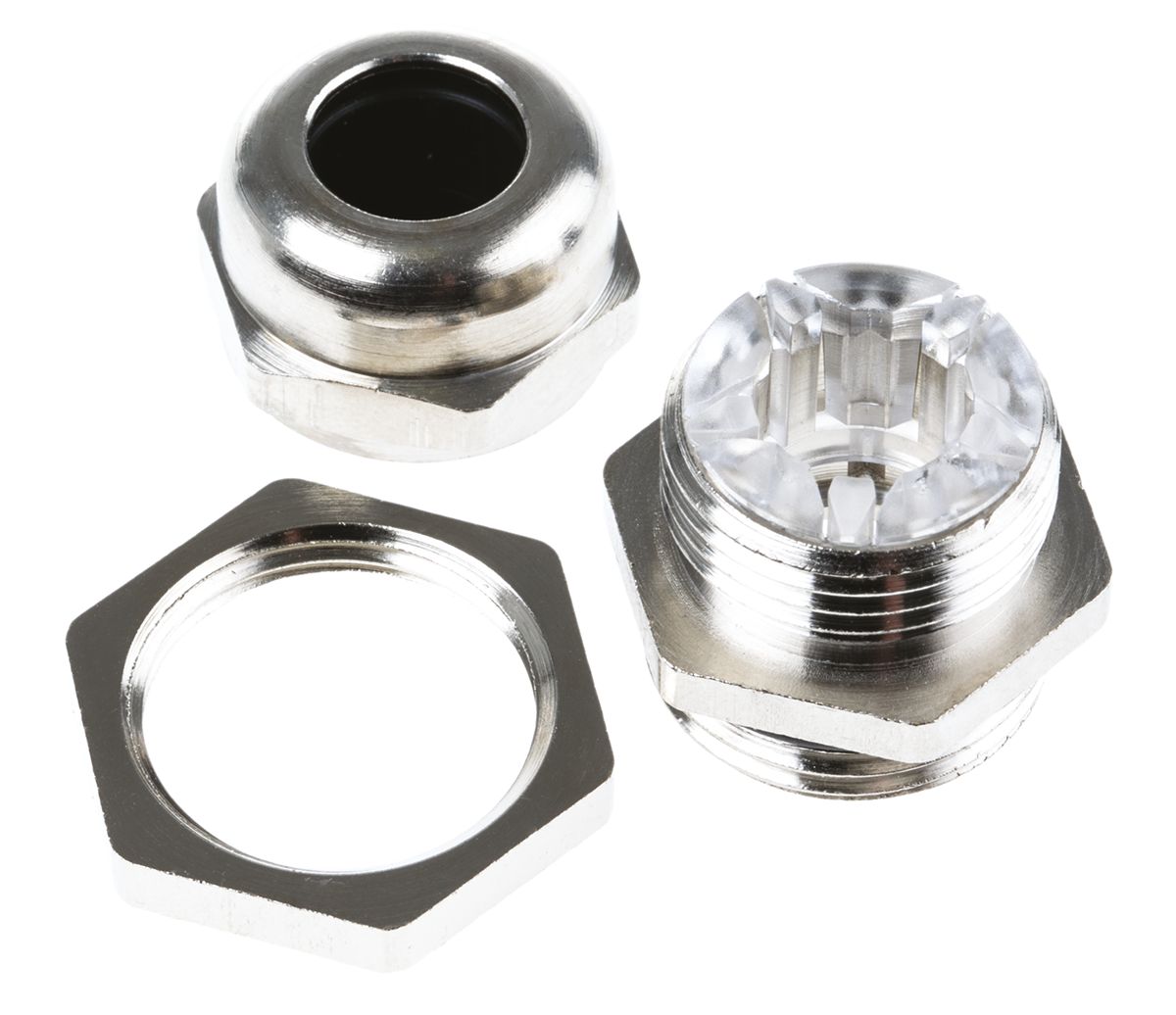 r0322040r SIB WADI-TEC Series Metallic Nickel Plated Brass Cable Gland, M20 Thread, 6 mm min., 10 mm max., IP68