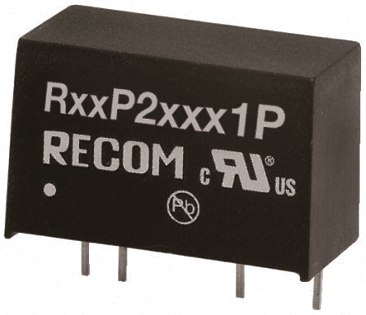 Recom DC/DC Converter, 12V, -12 V/ 85 mA, 5.5V Input, 4.5V Input 2 W, Through Hole, 90 °C Max Temp -40 °C Min Temp,