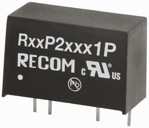 Recom R05P DC/DC Converter, 12V dc/ 167 mA, 5.5V dc Input, 4.5V Input 2 W, Through Hole, 85 °C Max Temp -40 °C Min Temp,