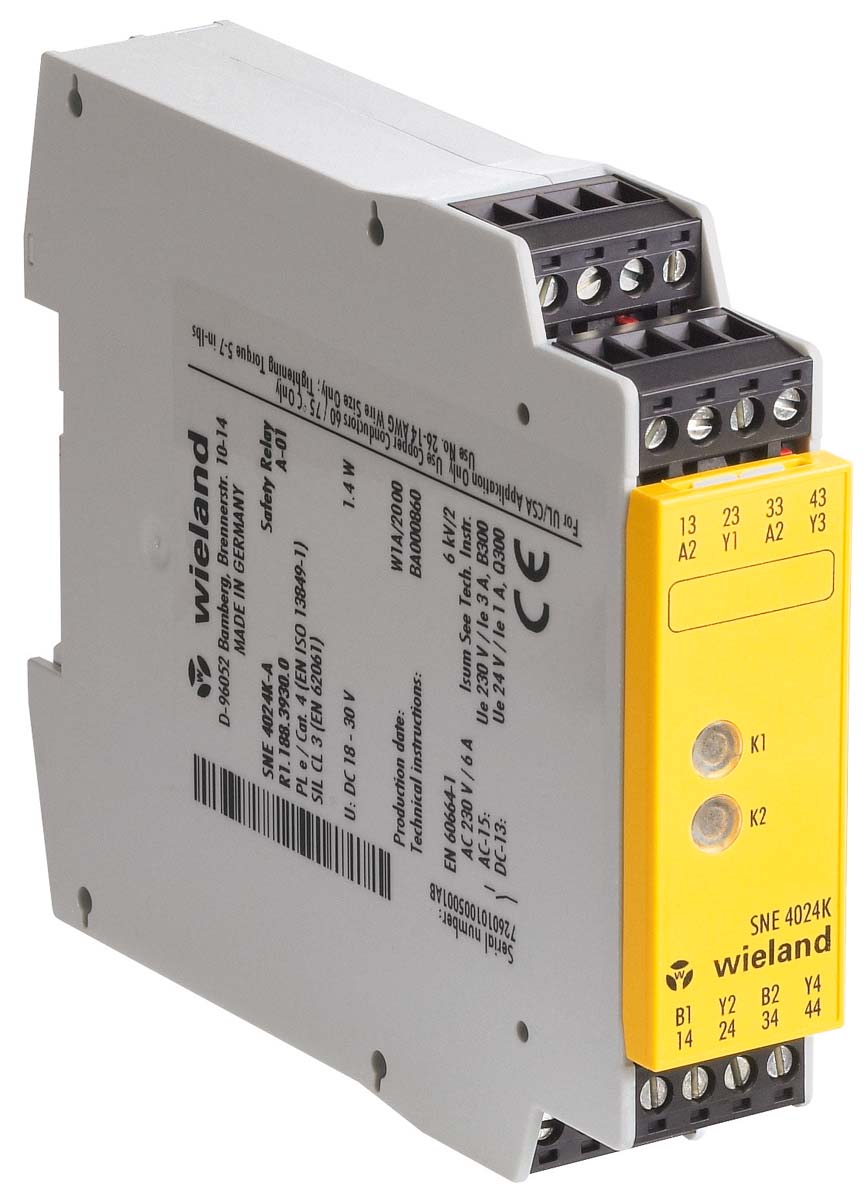 Wieland SNE 4024K Series Output Module, 4 Outputs, 24V dc, 2 NO/2 NC