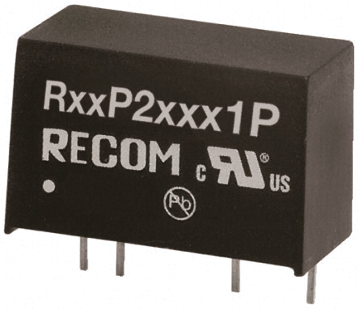 Recom DC/DC Converter, 5V, -5 V/ 200 mA, 24V Input, 5V Input 2 W, Through Hole, 90 °C Max Temp -40 °C Min Temp, 7-Pin