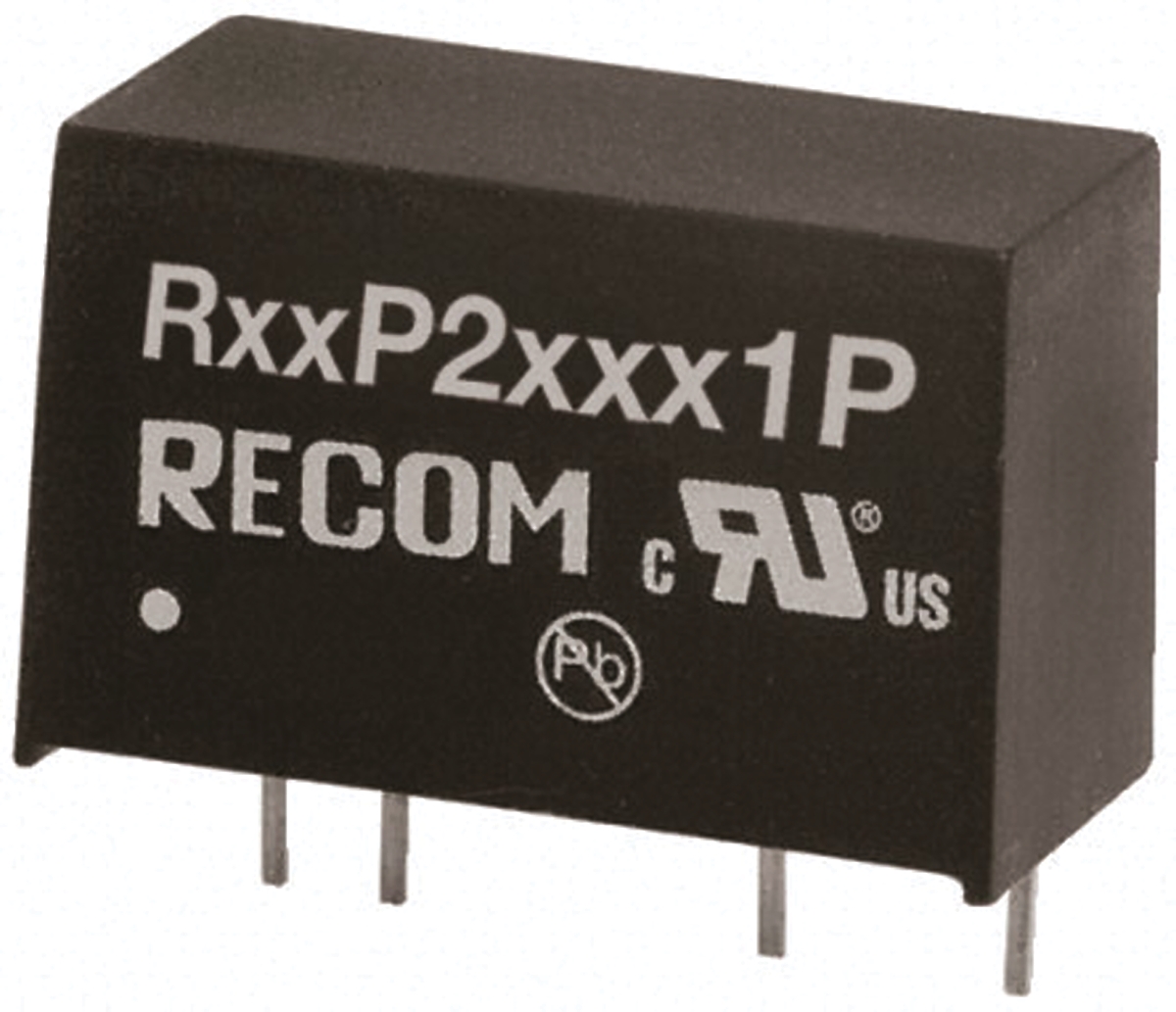 Recom DC/DC Converter, 12V, -12 V/ 85 mA, 24V Input, 5V Input 2 W, Through Hole, 90 °C Max Temp -40 °C Min Temp, 7-Pin
