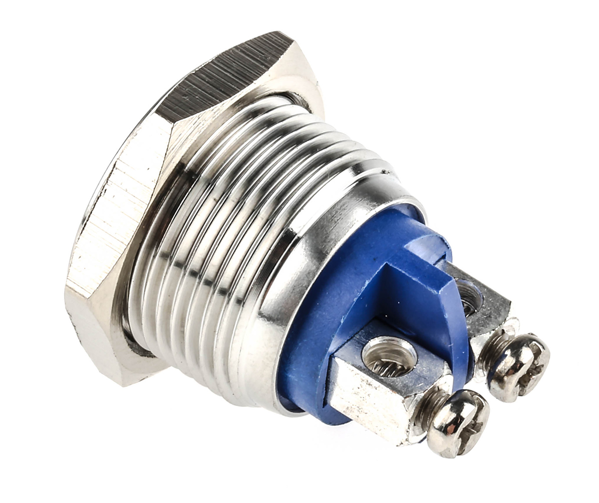 r16dfsstag EOZ R Series Push Button Switch, Momentary, Panel, 16.2 mm Cutout, SPST, IP65, 48 V dc 250 V ac