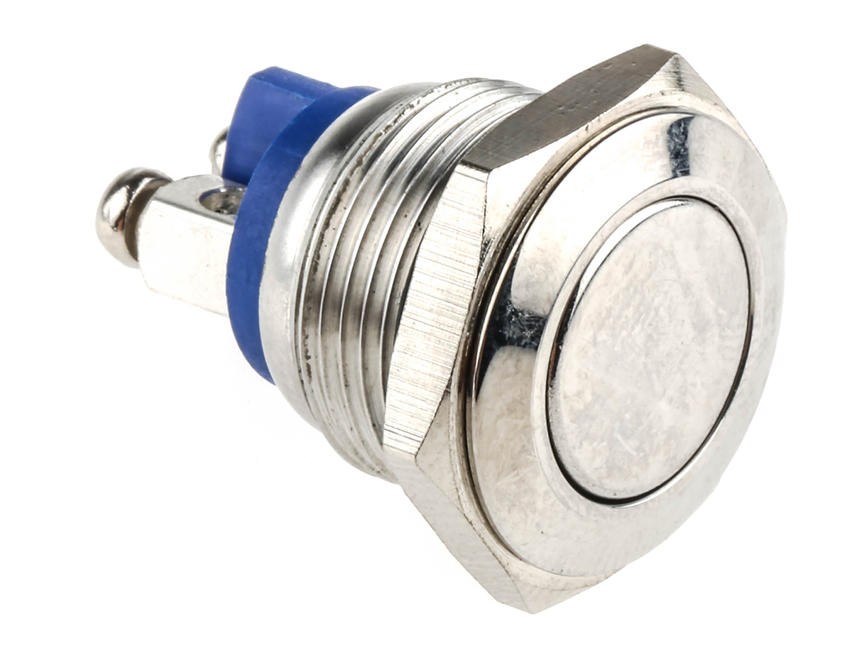 EOZ R Series Push Button Switch, Momentary, Panel, 16.2 mm Cutout, SPST, IP65, 48 V dc 250 V ac