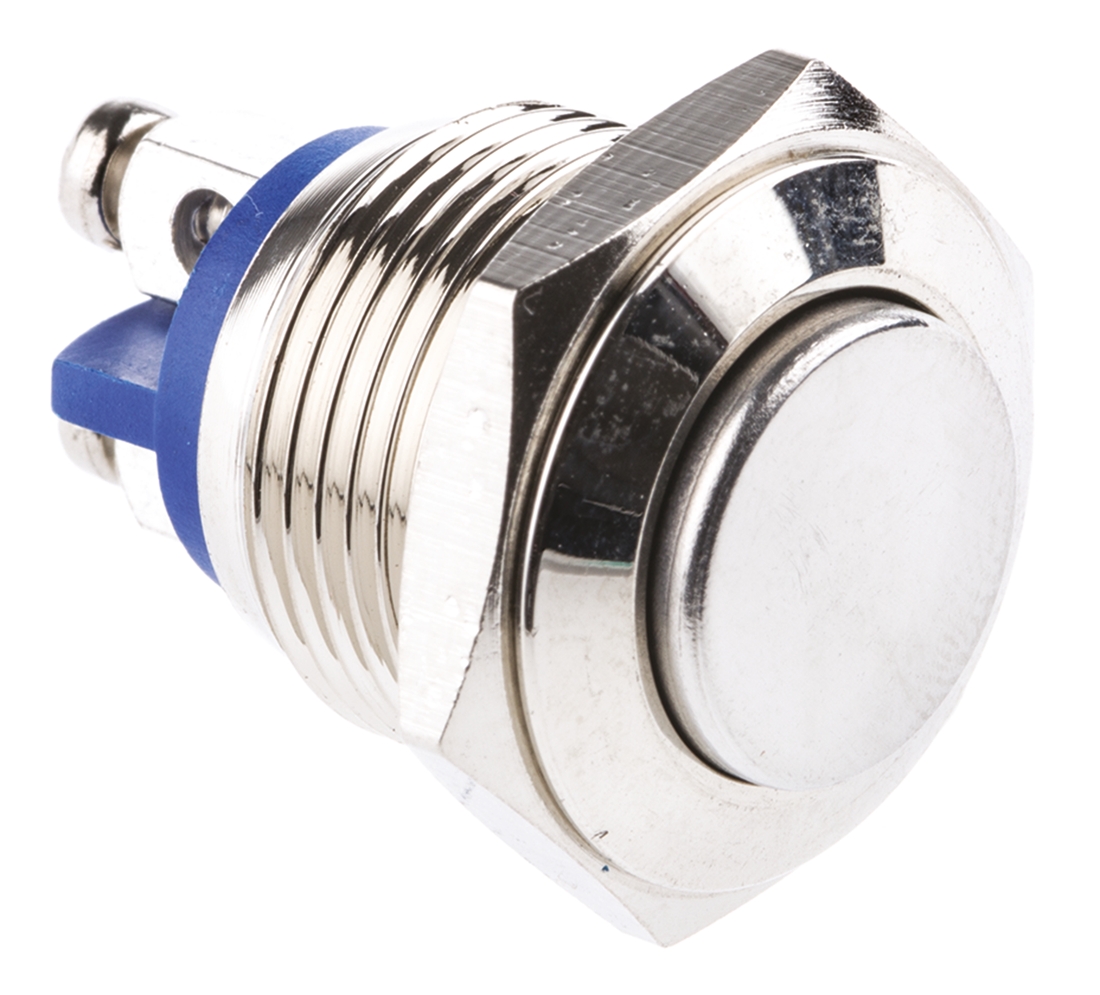EOZ R Series Push Button Switch, Momentary, Panel, 16.2 mm Cutout, SPST, IP65, 48 V dc 250 V ac