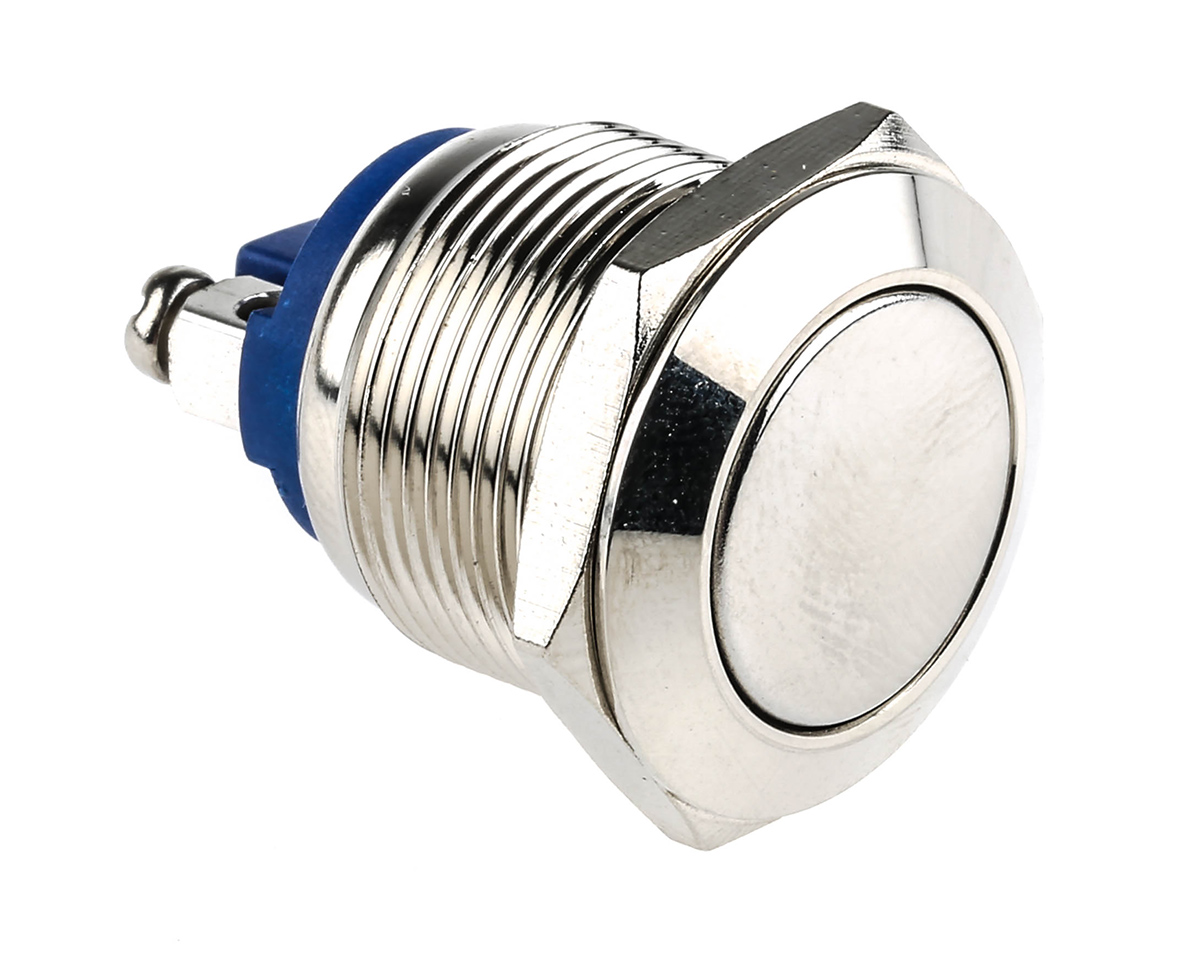 EOZ R Series Push Button Switch, Momentary, Panel, 19.2 mm Cutout, SPST, IP65, 48 V dc 250 V ac