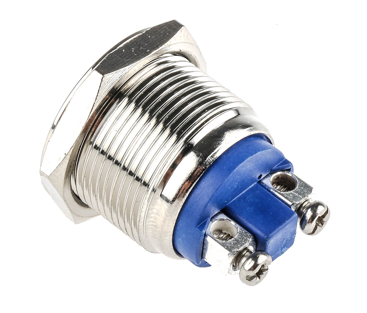 r19ffnstag EOZ R Series Push Button Switch, Momentary, Panel, 19.2 mm Cutout, SPST, IP65, 48 V dc 250 V ac