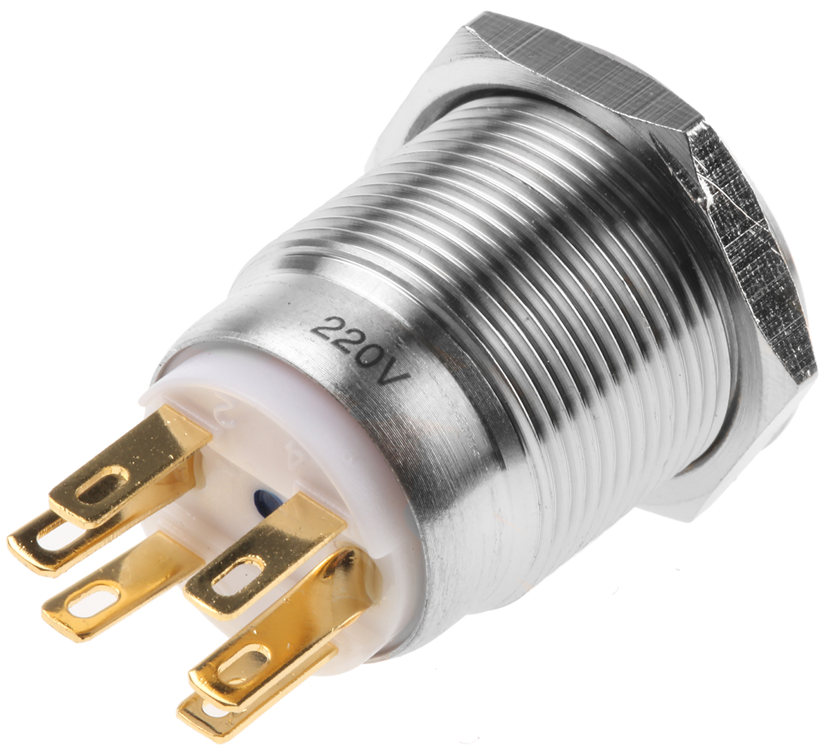 r19ffsspagrb220 EOZ R Series Illuminated Push Button Switch, Momentary, Panel, 19.2 mm Cutout, SPDT, Blue LED, IP65 250 V ac