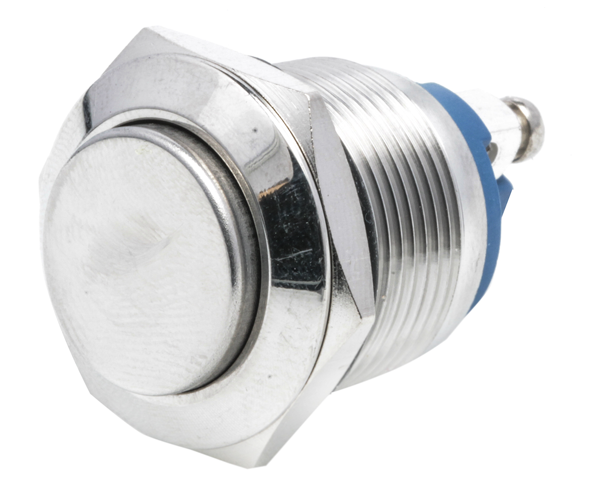 EOZ R Series Push Button Switch, Momentary, Panel, 19.2 mm Cutout, SPST, IP65, 36 V dc
