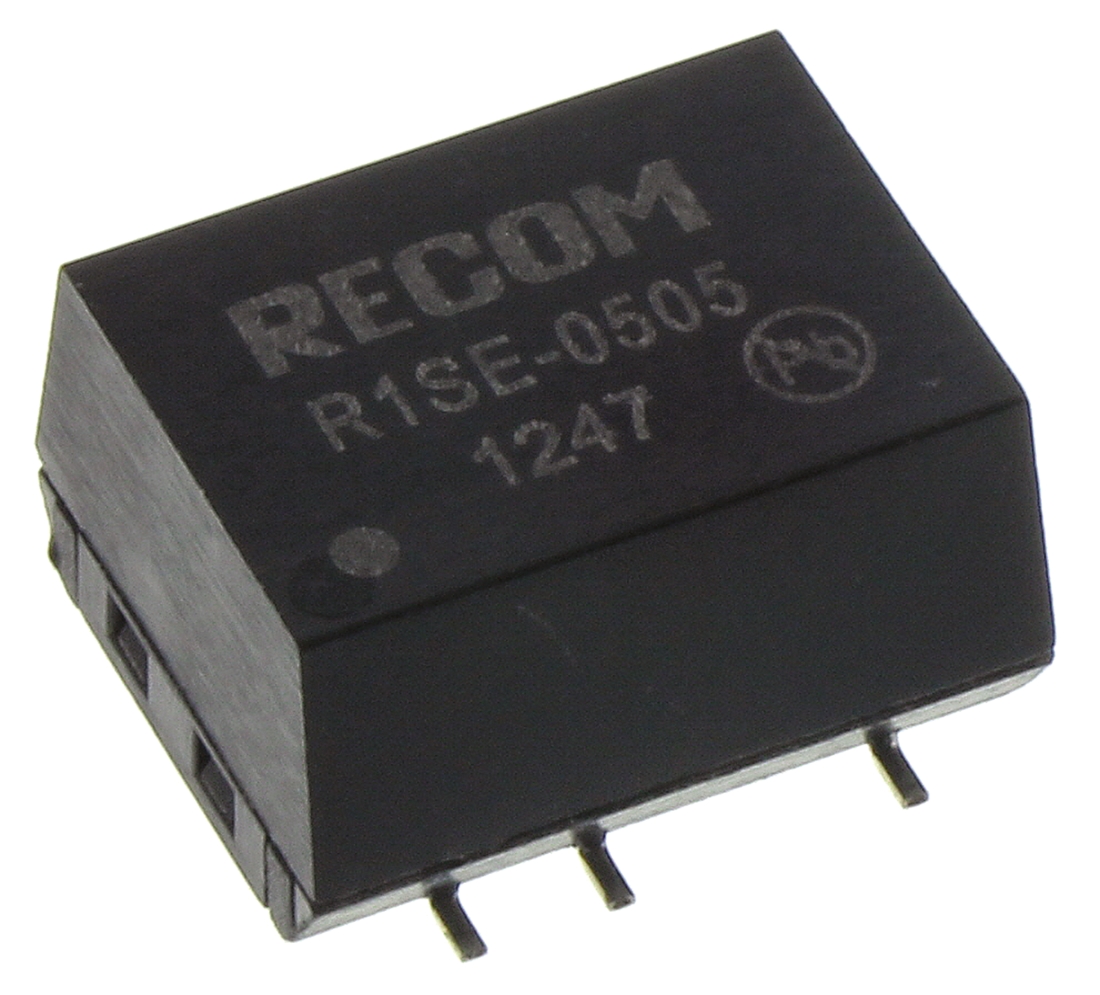 Recom R1SE DC/DC Converter, 5V dc/ 200 mA, 5V dc Input, 4.5V Input 1 W, 85 °C Max Temp -40 °C Min Temp, 8-Pin Surface