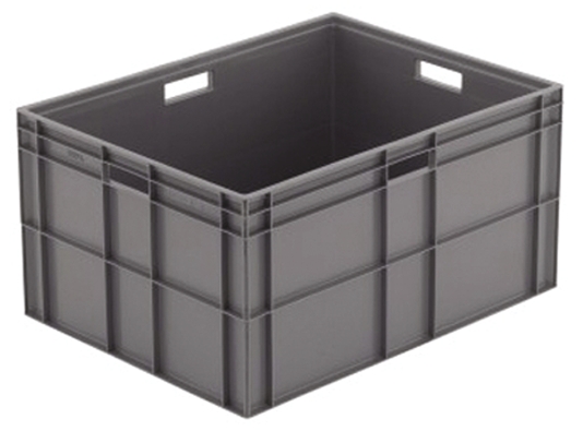 Schoeller Allibert 81L Grey Polyethylene Stacking Container, 412 mm x 600mm x 800 mm