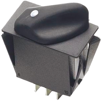 Otto R2, 3 Position DPDT Rotary Switch, 20A, Tab