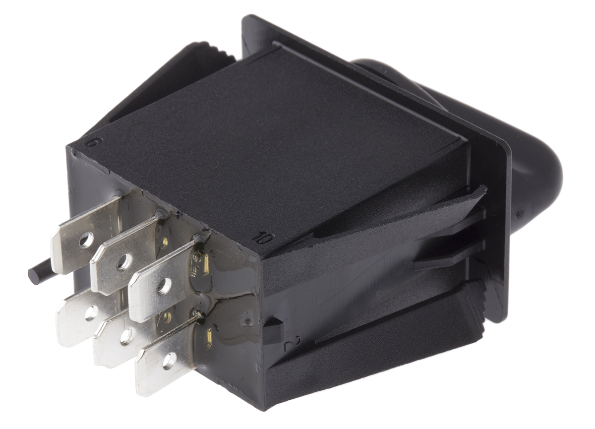 r2ab4555nnnn Otto R2, 3 Position DPDT Rotary Switch, 20A, Tab