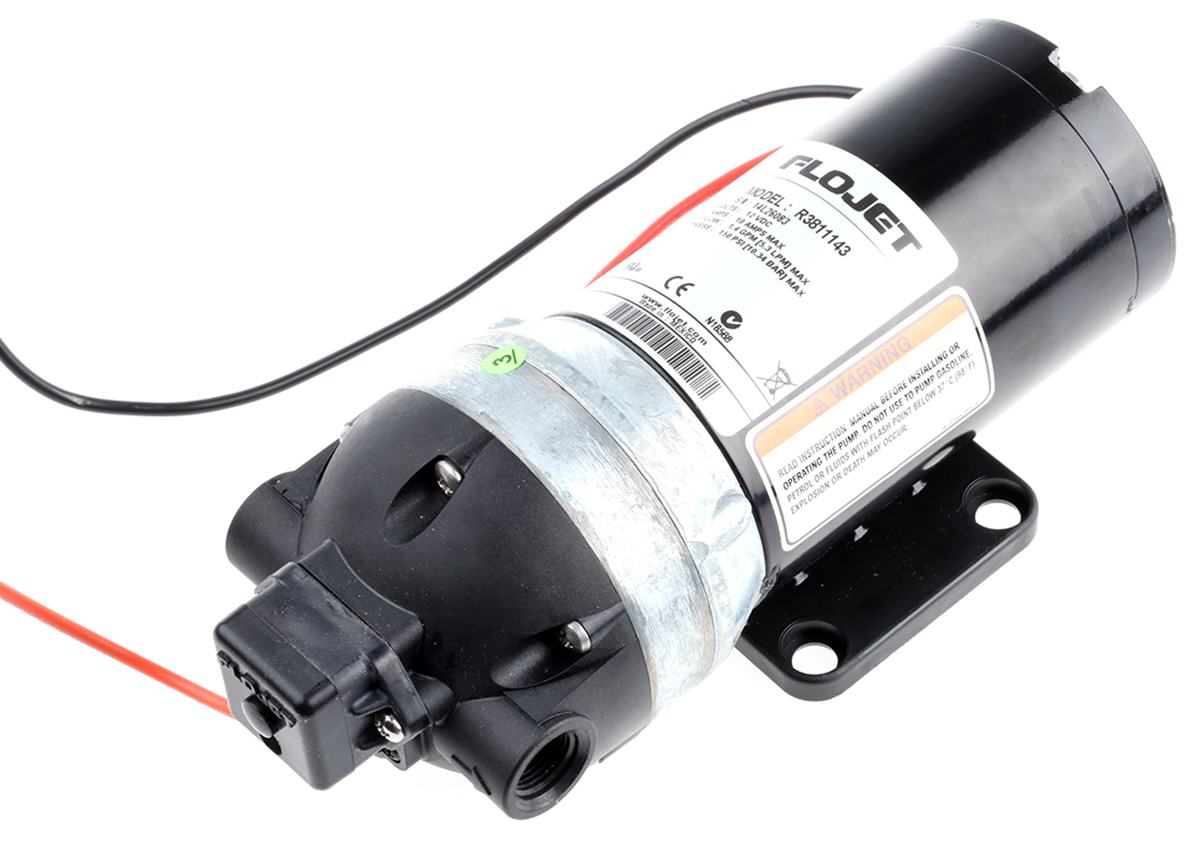 Xylem Flojet Diaphragm Electric Positive Displacement Pump, 5.5L/min, 10.5 bar, 12V