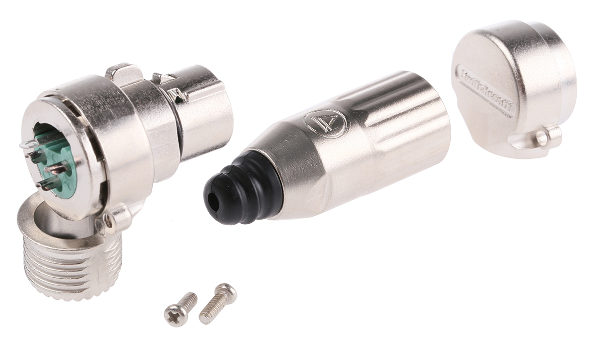 r3f Switchcraft Cable XLR Connector, Right Angle Female, 3 Way, Silver Plating