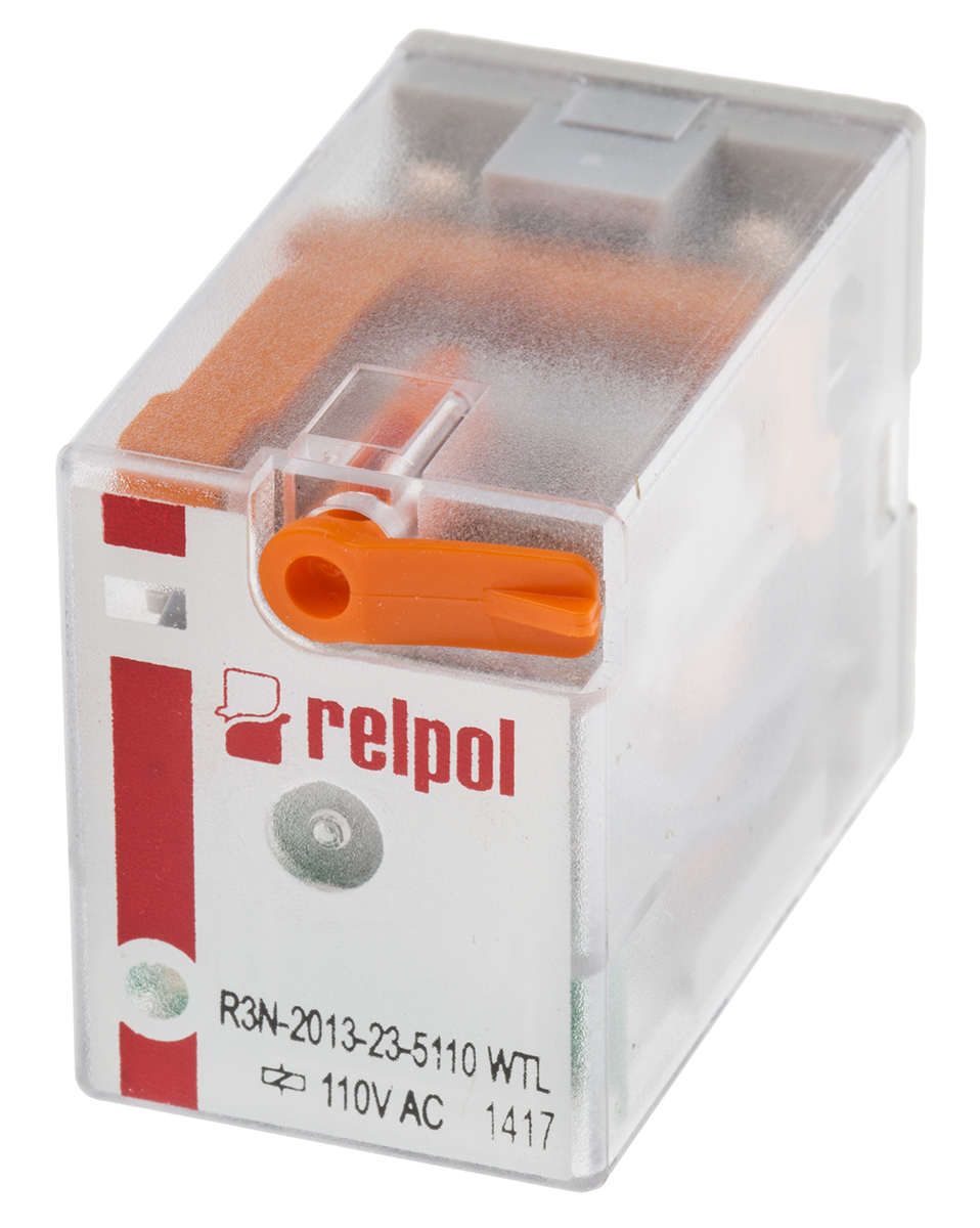 Relpol Power Relay, 110V ac Coil, 10A Switching Current, 3PDT