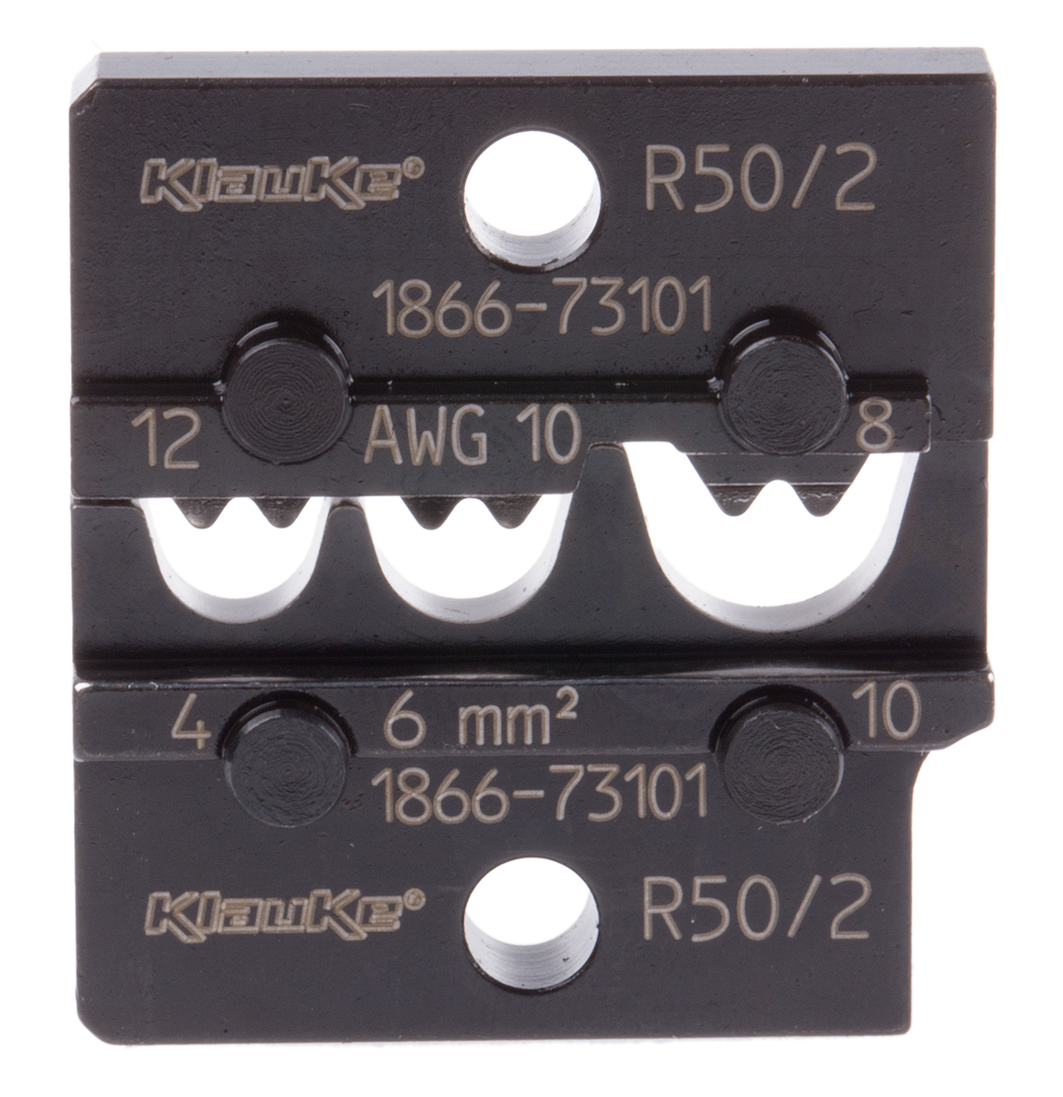 Klauke, 50 Crimp Die Set, Coaxial Type Crimp Die Black