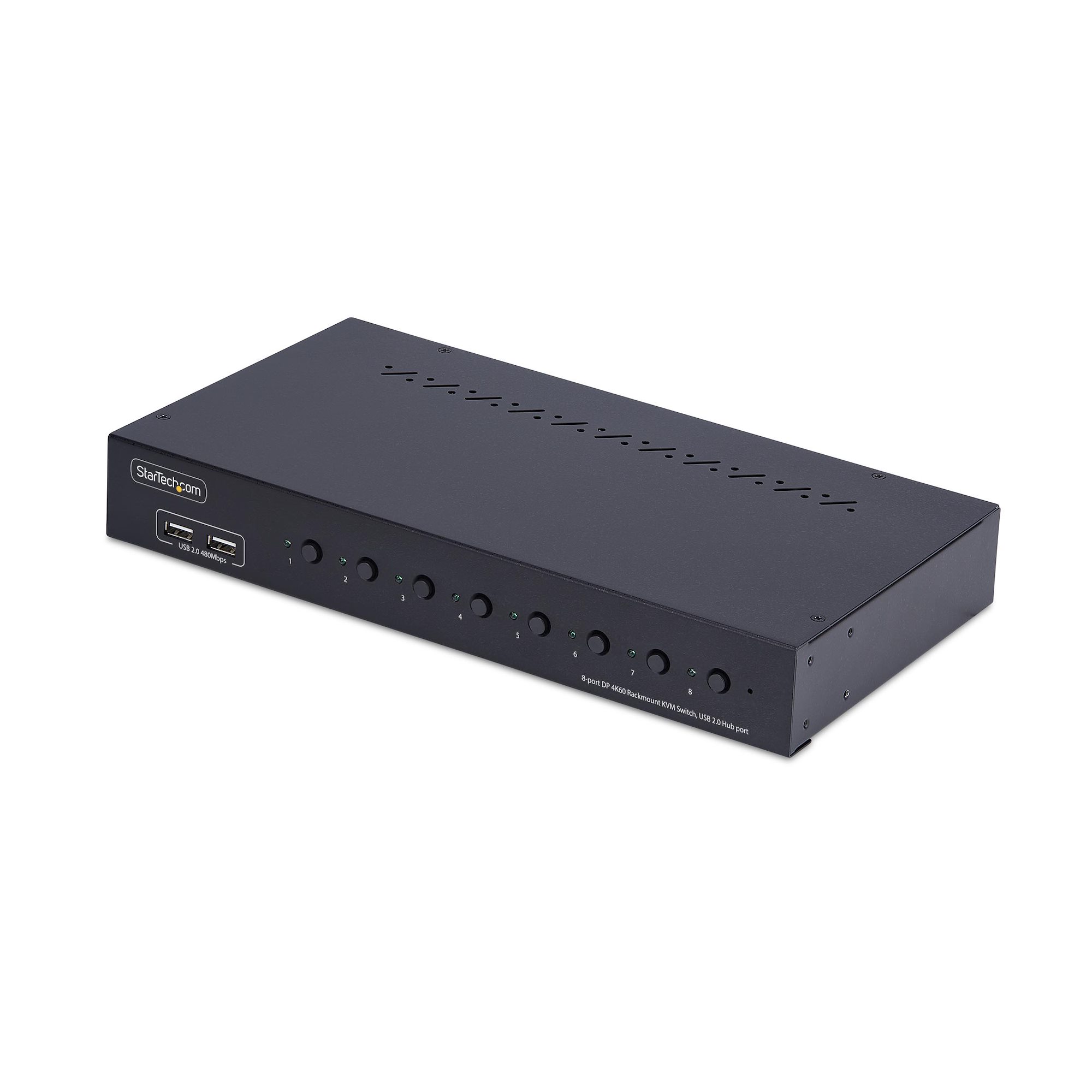 StarTech.com 8 Port 1 Displays USB 2.0 DisplayPort KVM Switch 3.5 mm Stereo 3840 x 2160 pixels Maximum Resolution