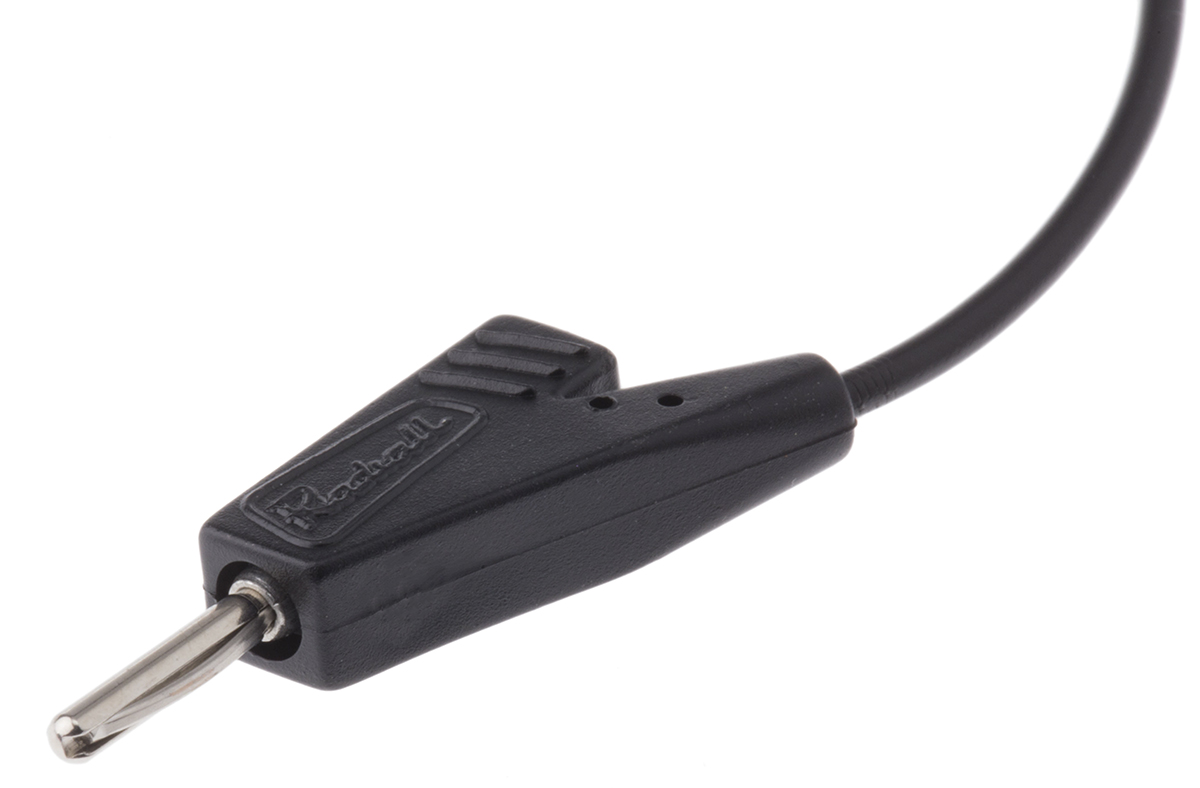 Radiall Connector Test Lead 5A, 250V ac, Black, 200 mm Lead Length
