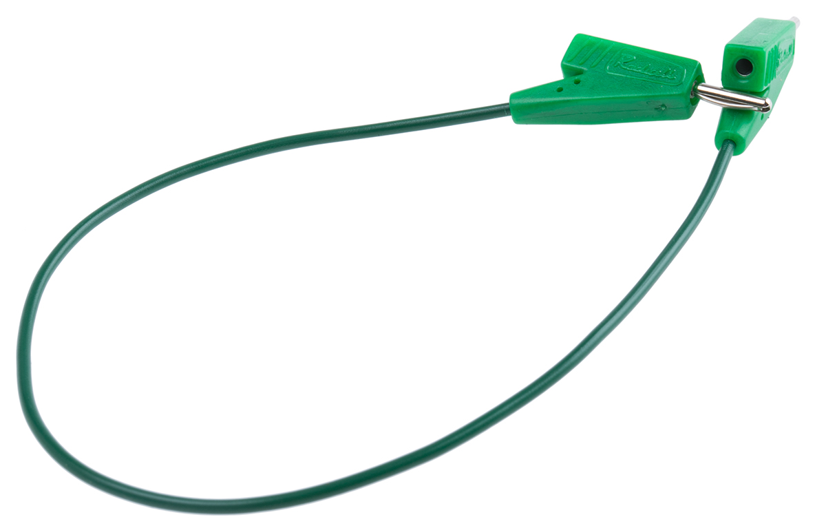Radiall Connector Test Lead 5A, 250V ac, Green, 200 mm Lead Length