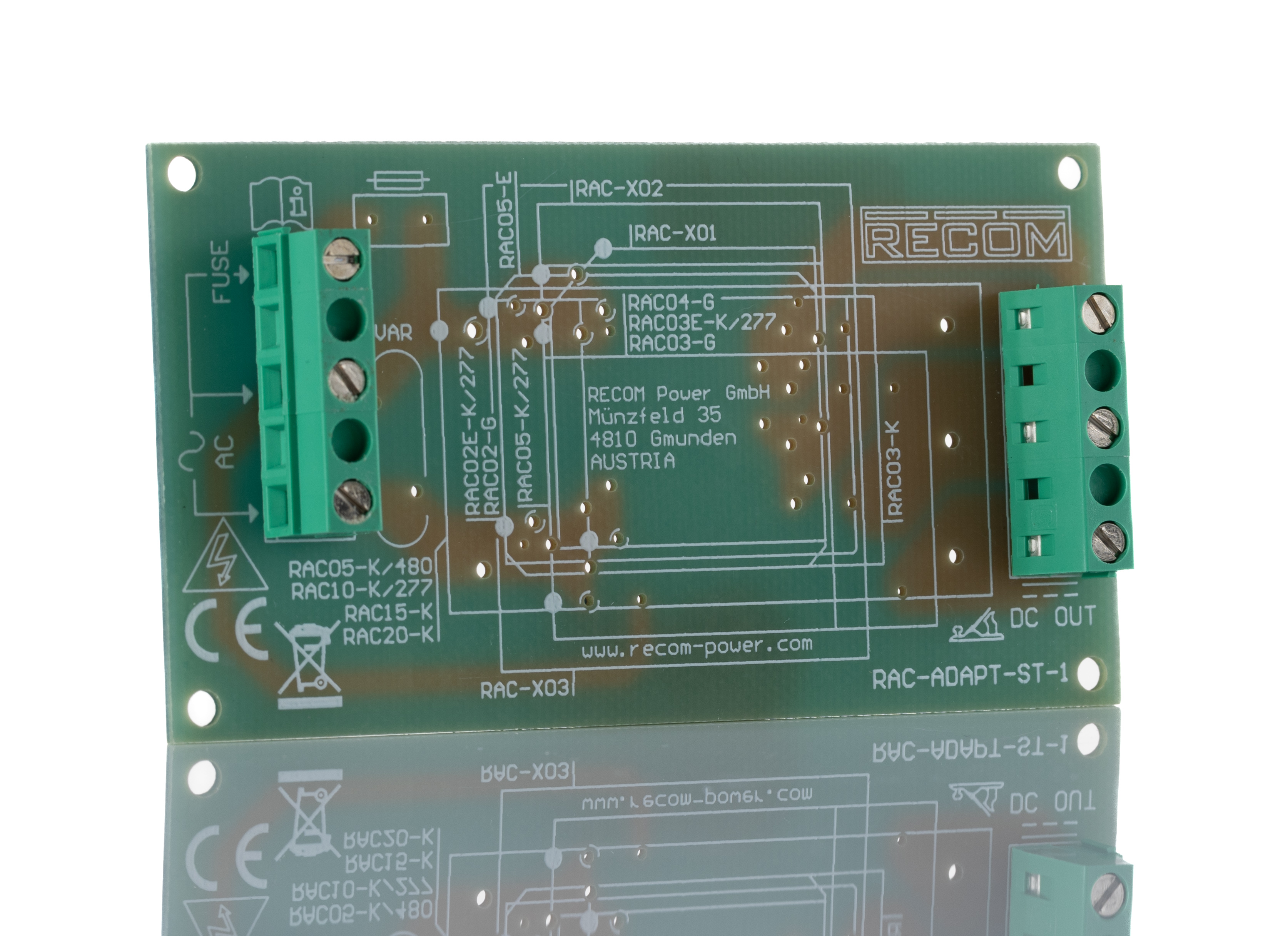 Recom Adapter for use with RAC01-GA AC/DC Converter, RAC01-GB AC/DC Converter, RAC02-GA AC/DC Converter, RAC02-GB AC/DC