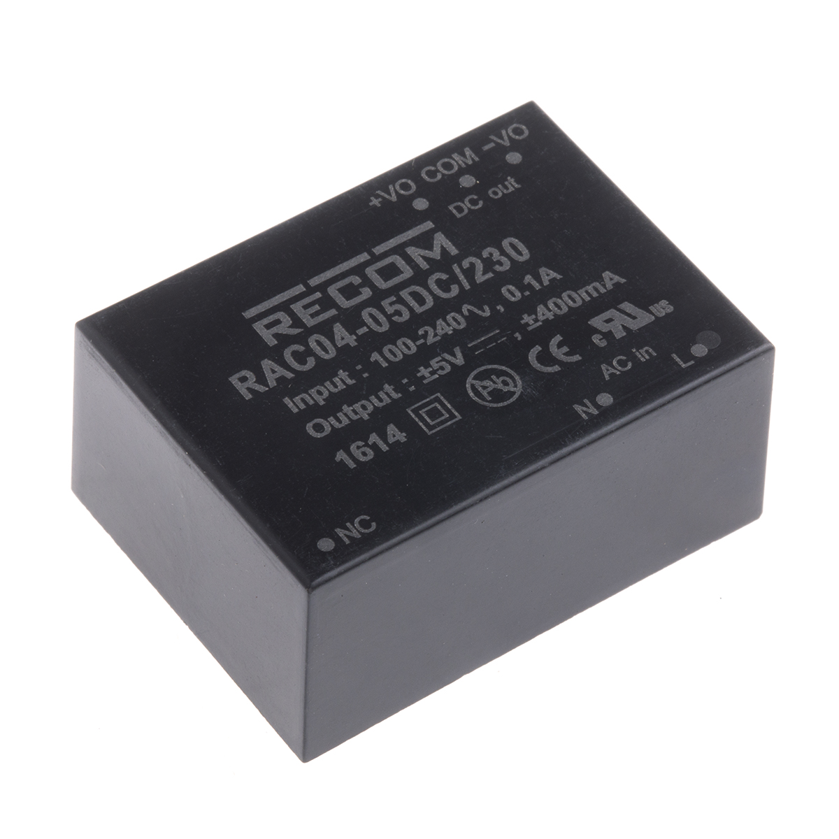 Recom Switching Power Supply, RAC04-05DC/230 2 Output 5V dc, 400mA, 4 W, Input 80V ac to  264V ac