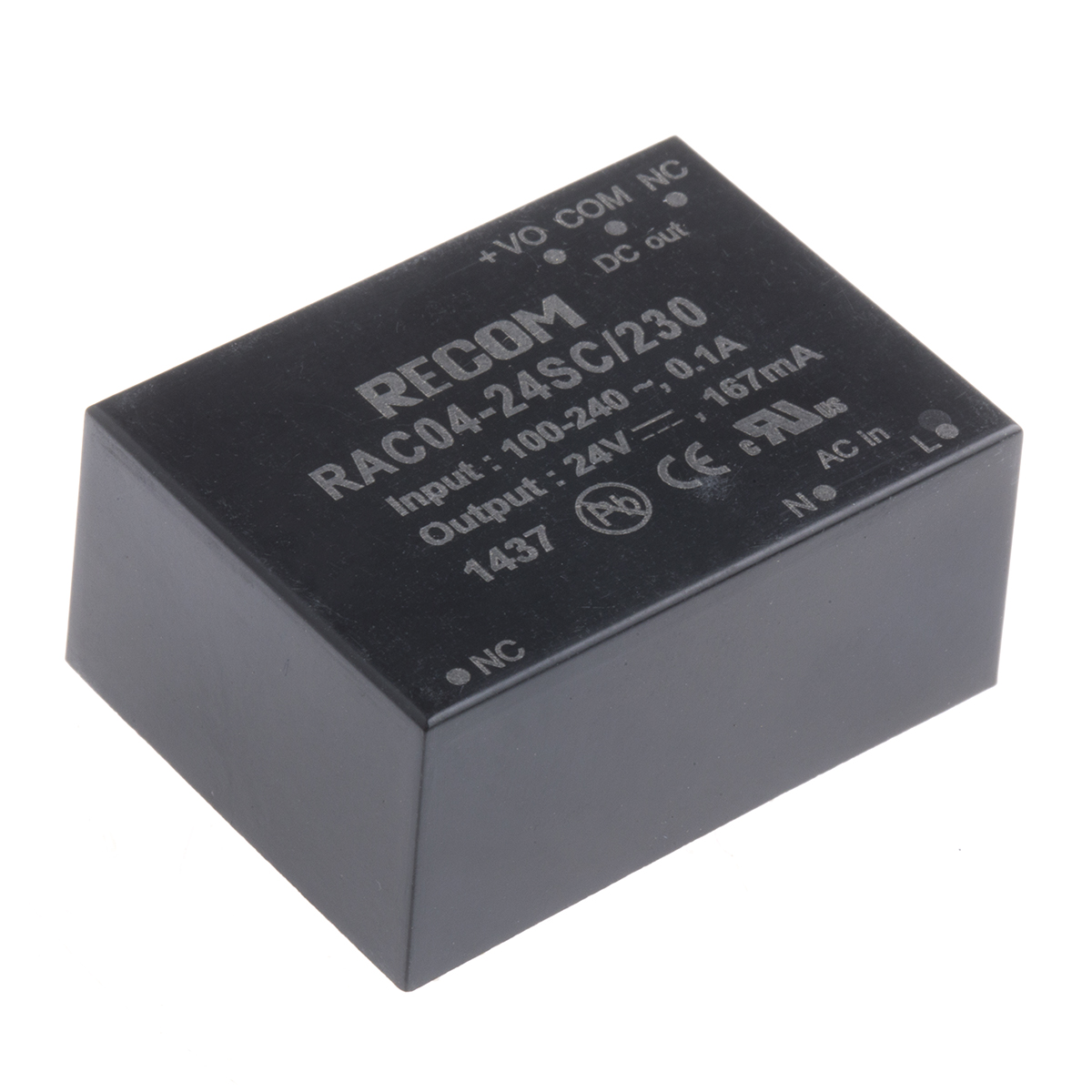 Recom Switching Power Supply, RAC04-24SC/230 24V dc, 167mA, 4 W, Input 80V ac to  305V ac