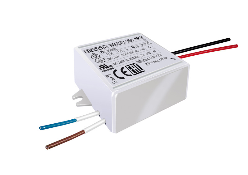 racd03-500 Recom LED Driver, 3V, 9.5 V Output, 3 W Output, 500mA