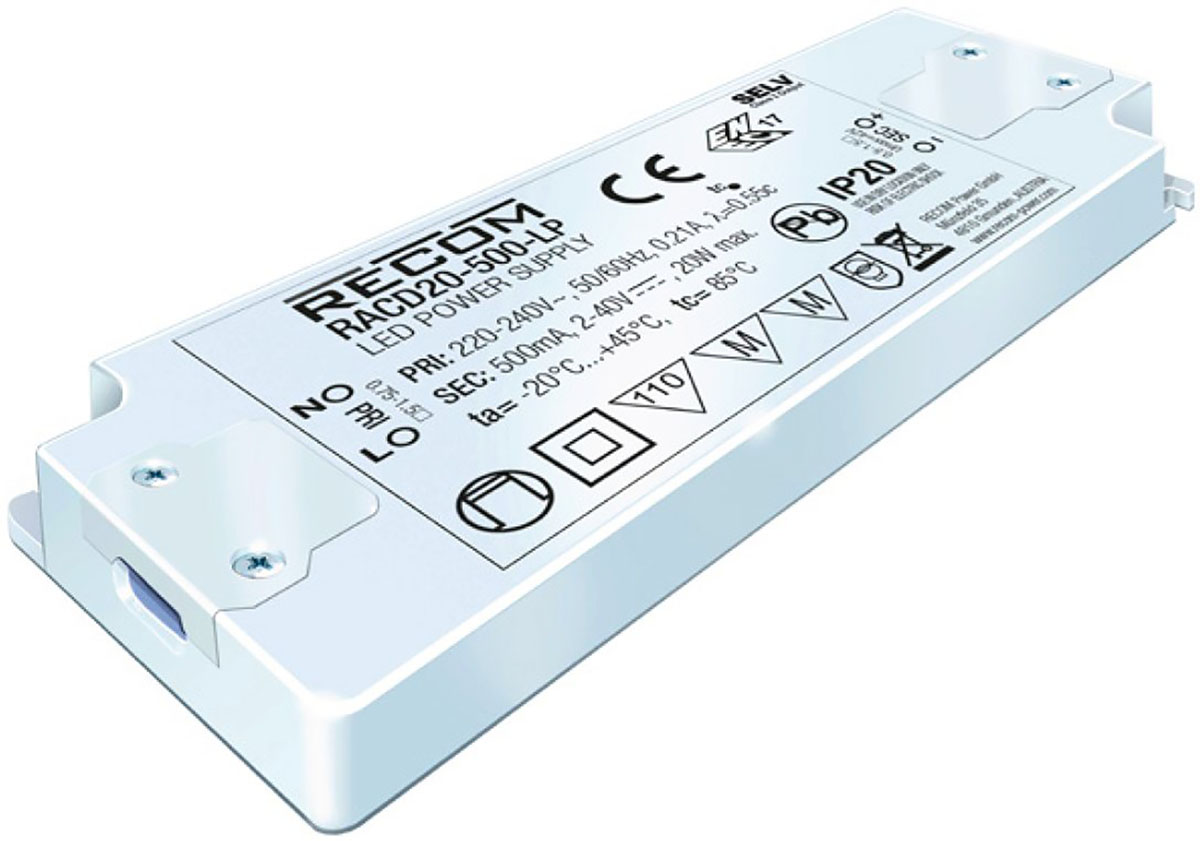 Recom LED Driver, 2V dc, 31 V dc Output, 22 W Output, 700mA