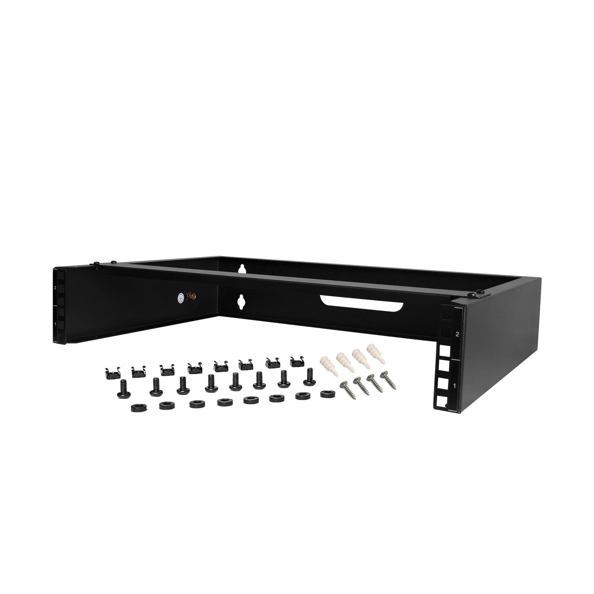 rack-2u-14-bracket StarTech.com Black 2 U Steel Server Rack Rodless Actuator , with Swing Frame 48 mm