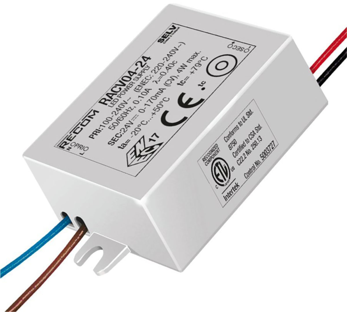 Recom LED Driver, 24V dc Output, 4 W Output, 170mA