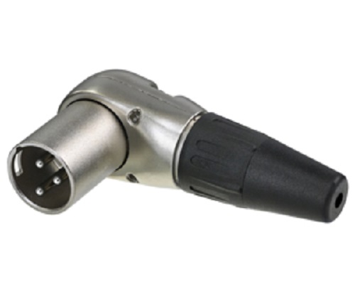 Re-An Products Cable XLR Connector, Right Angle Male, 3 Way, Silver Plating