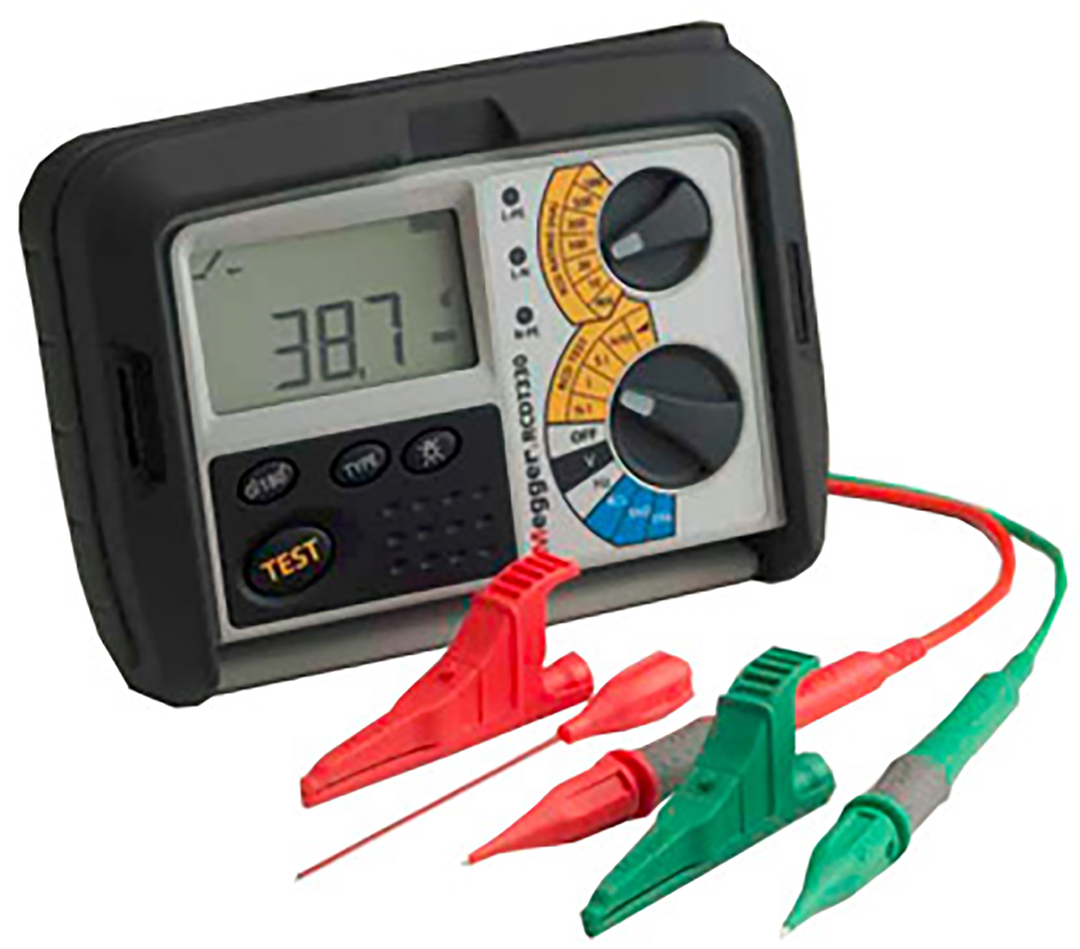 rcdt320-en-bs Megger RCDT320-EN-BS RCD Tester, Loop Impedance Test Type 2 Wire 300V, RCD Test Type DC, RCD Test Current 1000 mA CAT