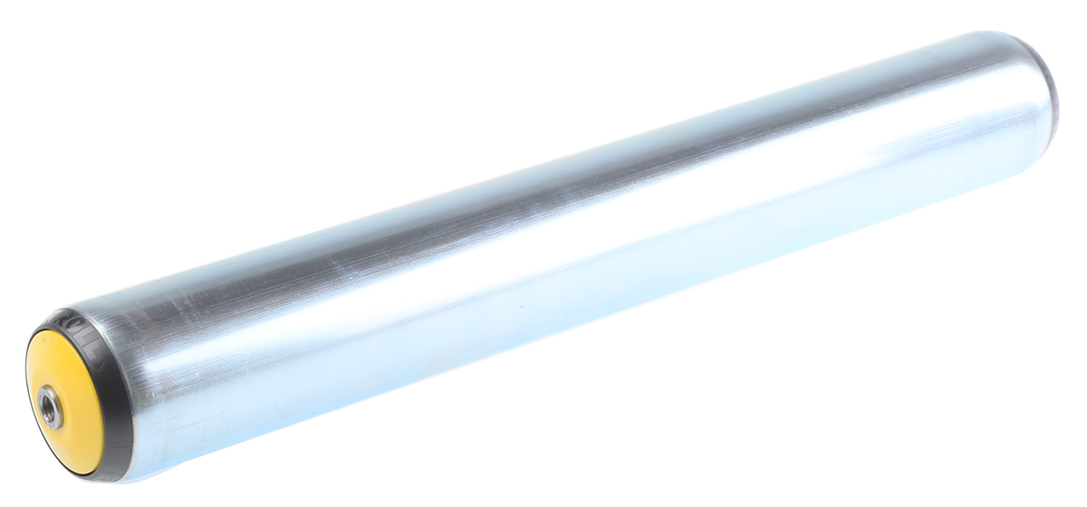 Interroll Zinc Plated Steel Round Conveyor Roller Conveyor Roller Female 50 mm Dia. x 350 mm L, 3000 N, 12 mm Spindle,