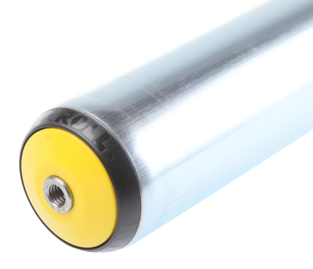 rd-17x3jaalae-rl350 Interroll Zinc Plated Steel Round Conveyor Roller Conveyor Roller Female 50 mm Dia. x 350 mm L, 3000 N, 12 mm Spindle,