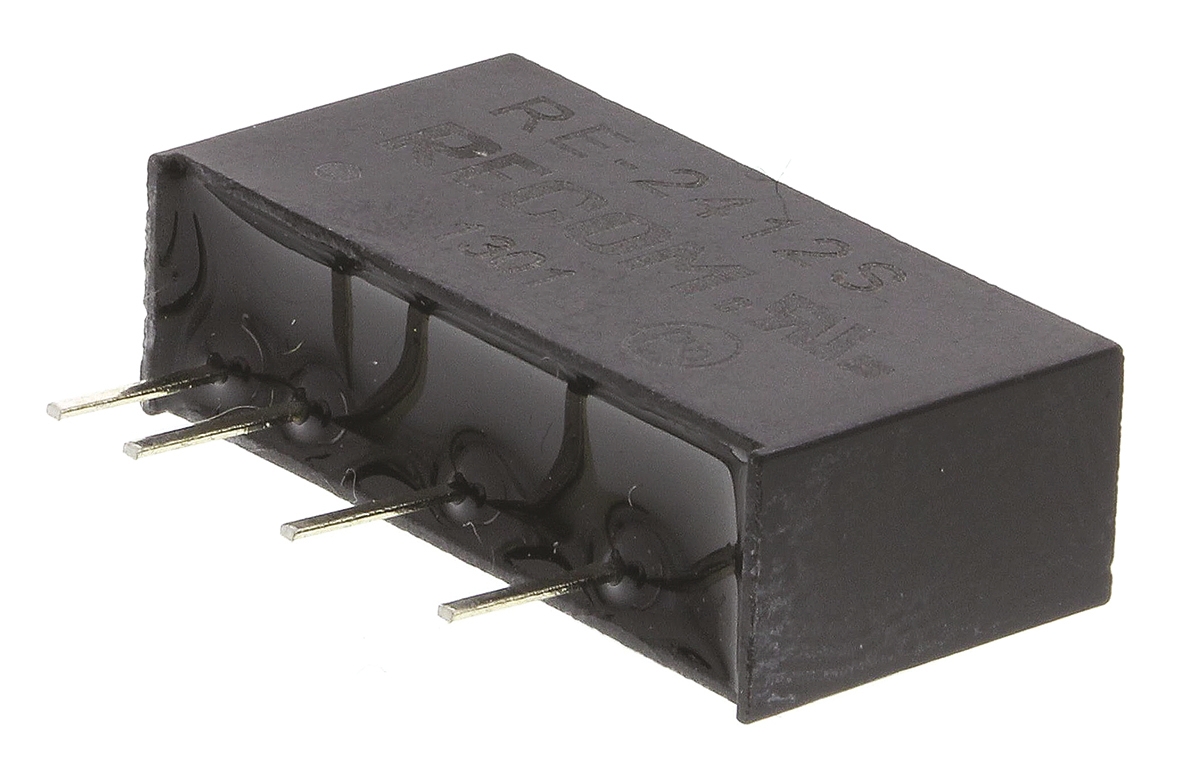 Recom RE DC/DC Converter, 12V dc/ 84 mA, 24V dc Input, 3.3V Input 1 W, Through Hole, 85 °C Max Temp -40 °C Min Temp,