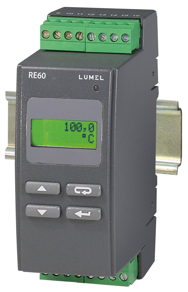 Lumel RE60 DIN Rail PID Temperature Controller 1 Input, 3 Output Relay 230V ac On-Off