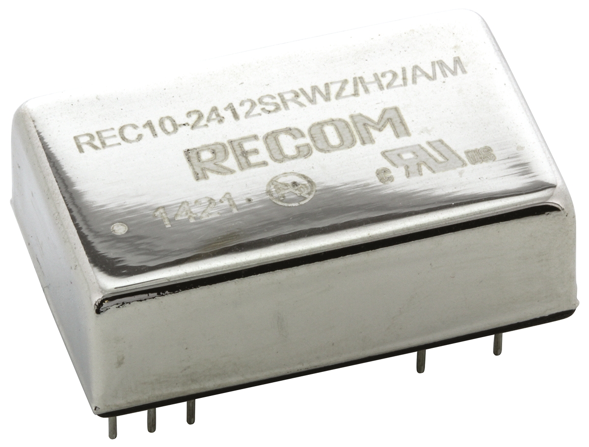 Recom REC10/M DC/DC Converter, 12V dc/ 833 mA, 75V Input, 18V Input 10 W, Through Hole, 75 °C Max Temp -40 °C Min Temp