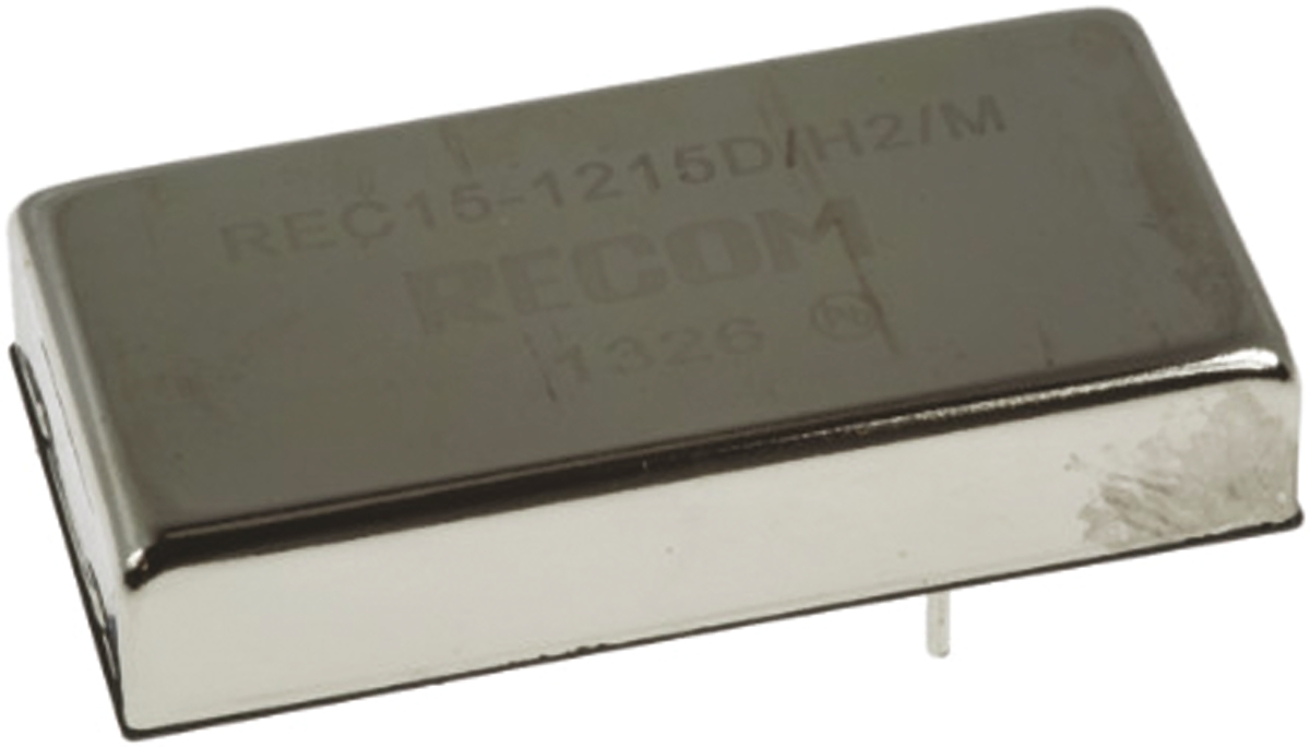 Recom DC/DC Converter, 12V/ 1250 mA, 36V Input, 9V Input 15 W, Through Hole, 85 °C Max Temp -40 °C Min Temp, 24-Pin 2 x