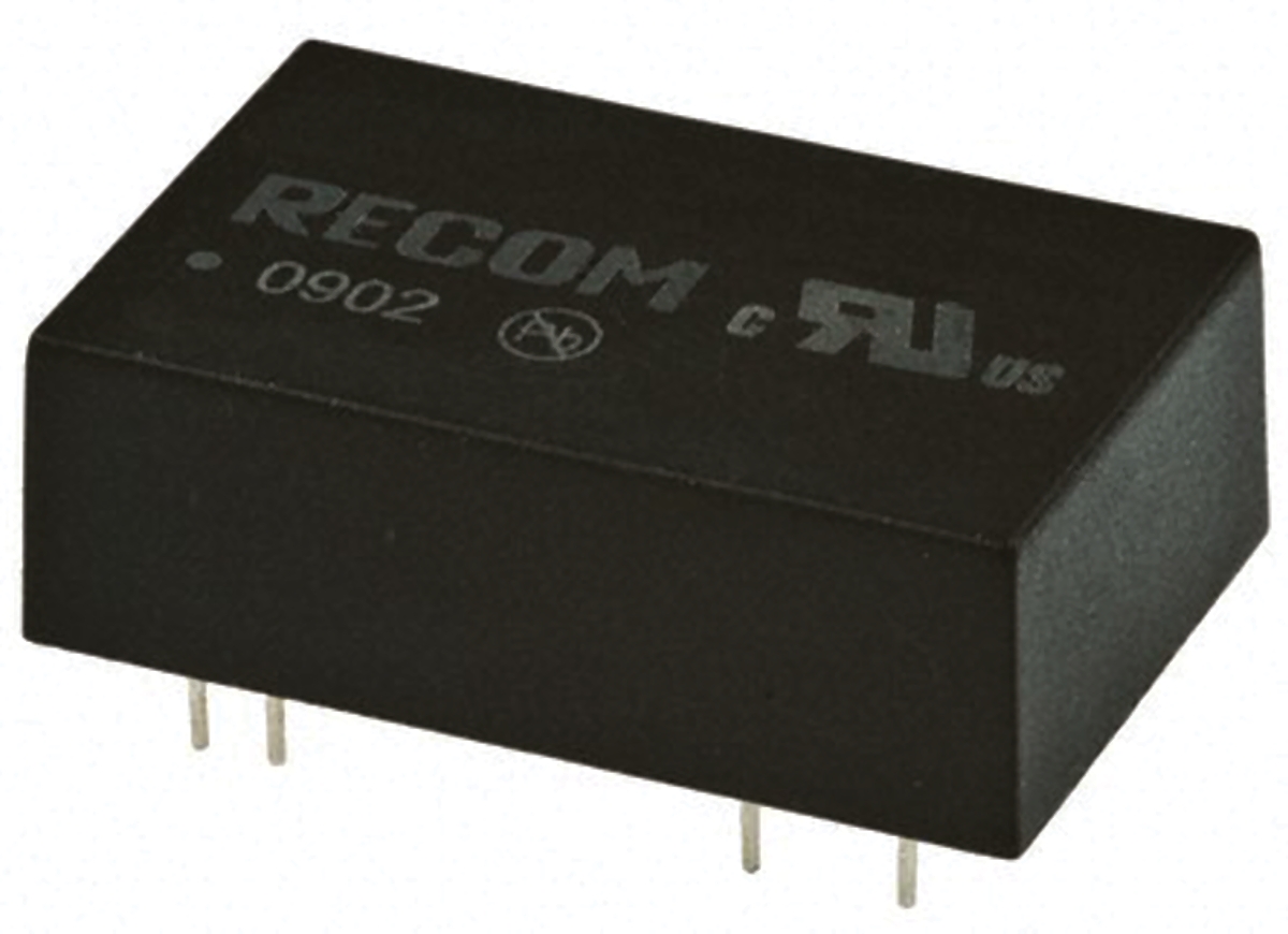 Recom DC/DC Converter, 15V/ 340 mA, 36V Input, 9V Input 5 W, Through Hole, 75 °C Max Temp -40 °C Min Temp, 24-Pin Tube