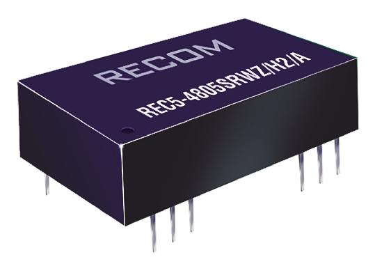 Recom REC5 DC/DC Converter, 15V dc/ 340 mA, 72V dc Input, 18V Input 5 W, Through Hole, 75 °C Max Temp -40 °C Min Temp